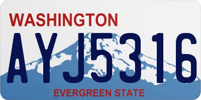 WA license plate AYJ5316