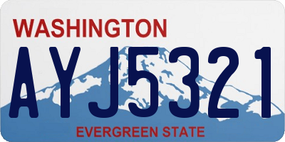 WA license plate AYJ5321