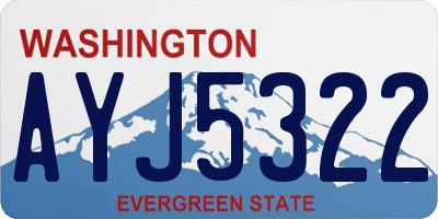 WA license plate AYJ5322