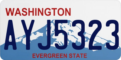 WA license plate AYJ5323