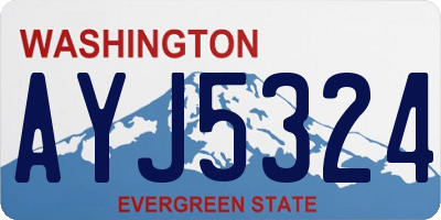 WA license plate AYJ5324