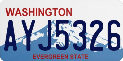 WA license plate AYJ5326