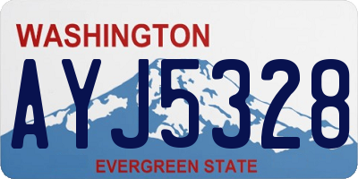 WA license plate AYJ5328