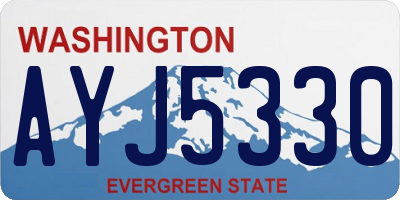 WA license plate AYJ5330