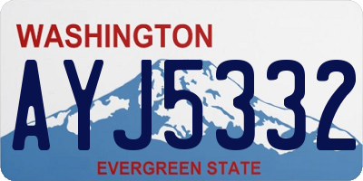 WA license plate AYJ5332