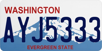 WA license plate AYJ5333