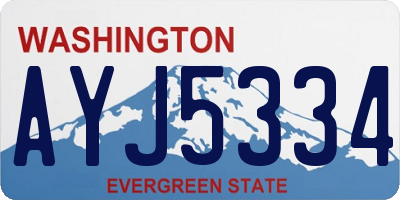 WA license plate AYJ5334