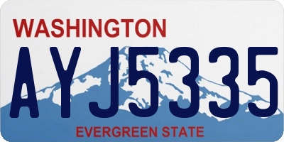 WA license plate AYJ5335