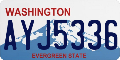 WA license plate AYJ5336