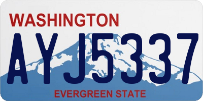 WA license plate AYJ5337