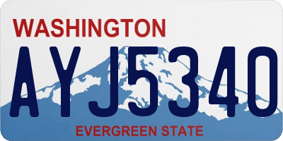 WA license plate AYJ5340