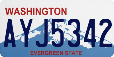 WA license plate AYJ5342