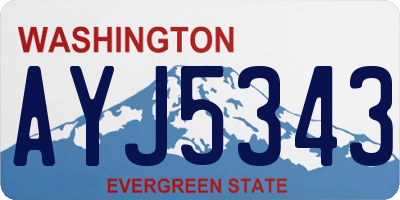 WA license plate AYJ5343