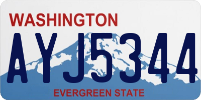 WA license plate AYJ5344