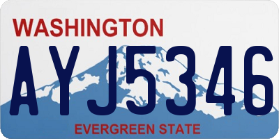 WA license plate AYJ5346