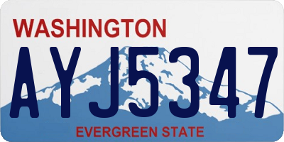 WA license plate AYJ5347