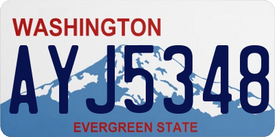 WA license plate AYJ5348