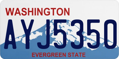 WA license plate AYJ5350