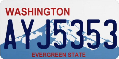 WA license plate AYJ5353