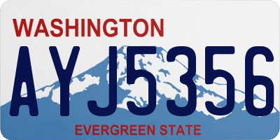 WA license plate AYJ5356