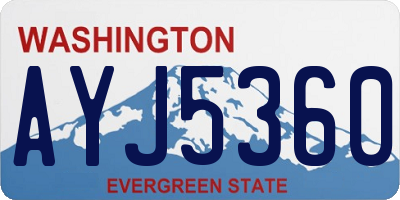 WA license plate AYJ5360