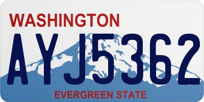 WA license plate AYJ5362