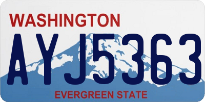 WA license plate AYJ5363