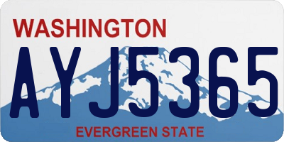 WA license plate AYJ5365