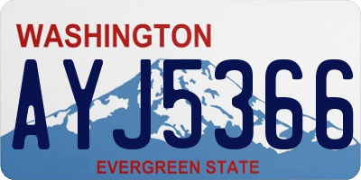 WA license plate AYJ5366
