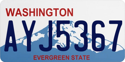 WA license plate AYJ5367