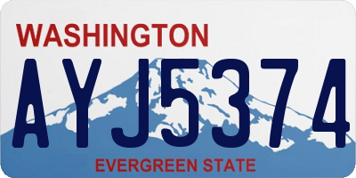 WA license plate AYJ5374