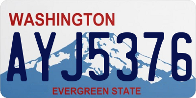 WA license plate AYJ5376