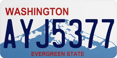 WA license plate AYJ5377