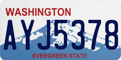 WA license plate AYJ5378