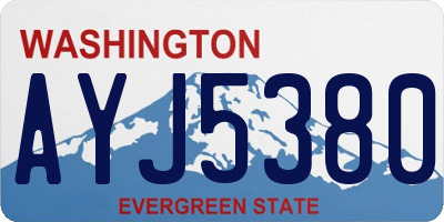 WA license plate AYJ5380