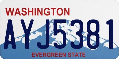 WA license plate AYJ5381