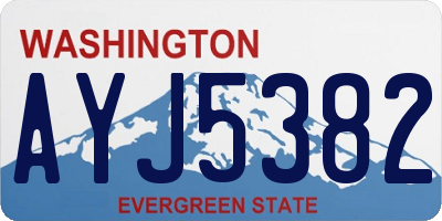 WA license plate AYJ5382