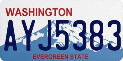 WA license plate AYJ5383