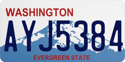 WA license plate AYJ5384