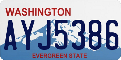 WA license plate AYJ5386