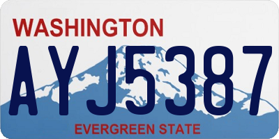 WA license plate AYJ5387