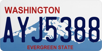 WA license plate AYJ5388