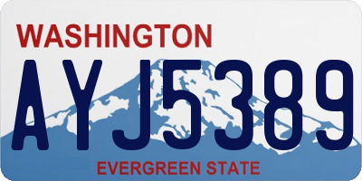 WA license plate AYJ5389