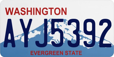 WA license plate AYJ5392