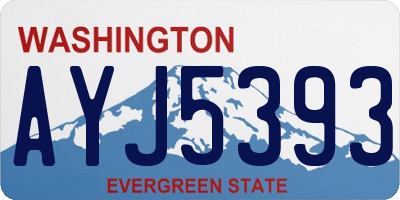 WA license plate AYJ5393