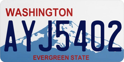 WA license plate AYJ5402