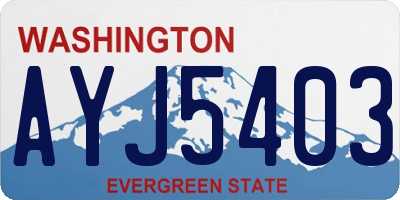 WA license plate AYJ5403