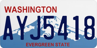 WA license plate AYJ5418