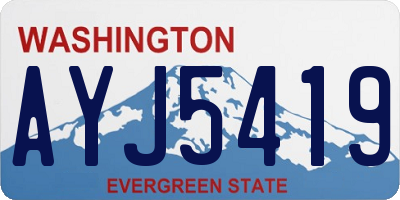 WA license plate AYJ5419