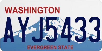 WA license plate AYJ5433